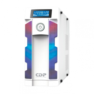 No Break UPS CDP GSMART1516 | 1500 VA / 900 W | 16 Salidas | 2 x USB-C / 4 x USB-A | Puerto de Ethernet RJ45 | Pantalla LCD | Regulador de Voltaje Autom&aacute;tico (AVR) | Supresor de Picos | L&iacute;nea Interactiva | RGB | Blanco | GSMART1516