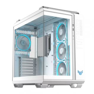 Gabinete ASUS TUF Gaming GT502 Horizon ARGB | Media Torre | ATX / Micro ATX / Mini ITX | 2 x USB A / 1 x USB C | Incluye 4 Ventiladores ARGB | Cristal Templado Panor&aacute;mico | Blanco | GT502 FV/ARGB FANS/WHT/TG