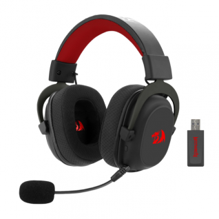 Aud&iacute;fonos Gamer Inal&aacute;mbricos Redragon Zeus Pro | Micr&oacute;fono Removible con Filtro Anti Pop | Drivers 53mm | Sonido 7.1 Virtual | 2.4GHz / Bluetooth 5.2 / USB-A | RGB | Negro | H510-PRO