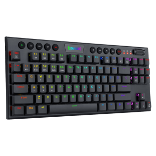 TECLADO INALAMBRICO MECANICO REDRAGON HORUS NEGRO RGB TKL LOW PROFILE SWITCH ROJO (ESPAÑOL)(HOT SWAP) / K621-RGB-SP-RED