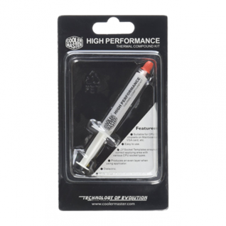 Pasta T&eacute;rmica Cooler Master HTK-002 | 2 g | Conductividad T&eacute;rmica 0.8 W/mK | Diel&eacute;ctrica No Conductora | Para CPU / GPU / Chipset | Hasta 177&deg;C | Blanca | HTK-002-U1