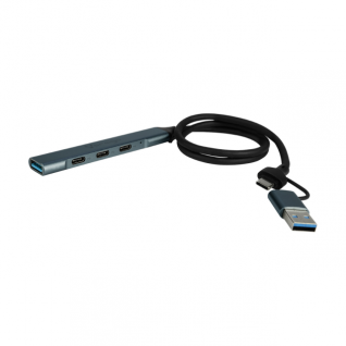 Concentrador de puertos USB Vorago HU-205 | Plug and play | USB 3.0 | USB C | HU-205