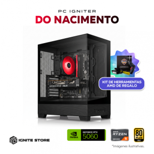 PC Gamer Igniter Do Nacimento | AMD Ryzen 5 5500 | NVIDIA GeForce RTX 5060 8GB | 16GB RAM DDR4 | SSD 1TB + Kit de Herramientas AMD de Regalo
