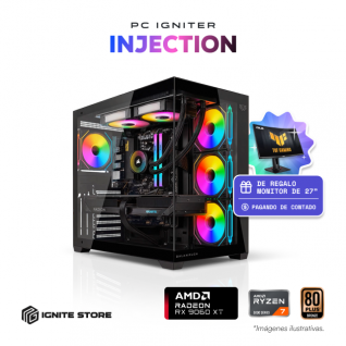 PC Gamer Igniter Injection | AMD Ryzen 7 5700X | AMD Radeon RX 9060 XT 16GB | 32GB RAM DDR4 | SSD 1TB M.2 + Monitor de 27" de Regalo pagando de Contado