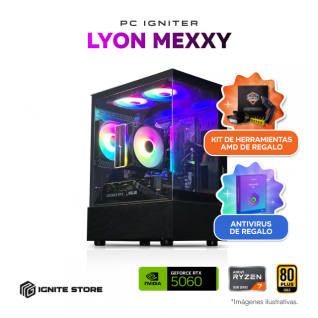 PC Gamer Igniter Lyon Mexxy | R7 5700X | RTX 5060 8GB | 16GB de RAM | SSD 1TB + Kit de Herramientas AMD + Antivirus Kaspersky Plus 1 A&ntilde;o