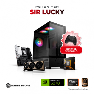 PC Igniter Sir Lucky | R5 9600X | RTX 5070 12GB | 16GB de RAM | SSD 500GB + Control de Regalo