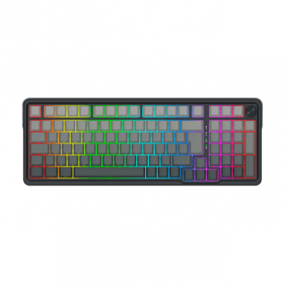 Teclado Gamer Mecánico Inalámbrico Redragon EISA MAX K686 | 96% | Switch Lineal | Gasket Mount | Perilla de Volumen | 2.4 GHz / Bluetooth / Cable | Español | RGB | Gris / Negro | K686SP-RGB-MAX