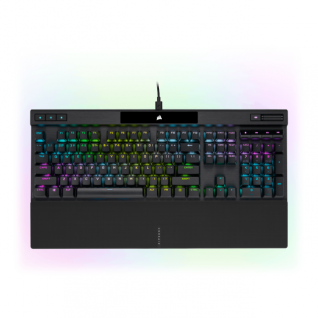 Teclado Óptico-Mecánico Corsair K70 PRO RGB | Alámbrico | Teclas profesionales CORSAIR OPX ultrarrápidas | Teclas PBT Negras | Inglés | CH-910941A-NA