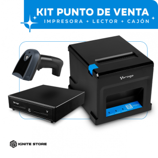 Kit Punto de venta Vorago | Cajón de Dinero + Lector de Código de Barras + Impresora térmica