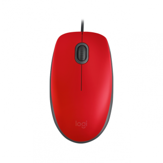 Mouse Alámbrico Logitech M110 Silent | Cable de 180cm | Seguimiento óptico | 1000 DPI | USB-A | Color Rojo |  910-006755