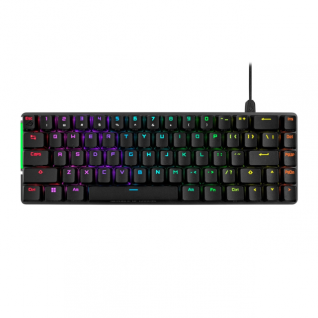 Teclado Gamer Mec&aacute;nico Al&aacute;mbrico ASUS ROG Falchion Ace | 65% | Switch ROG NX Red | Panel T&aacute;ctil Interactivo | Conexi&oacute;n a PC USB-A | Dual USB-C para Conexi&oacute;n de 2 PCs | Ingl&eacute;s | RGB | Negro | M602 FALCHION ACE