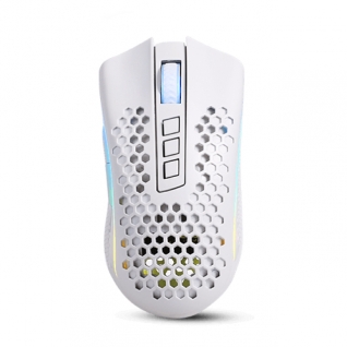 Mouse Gamer Inalámbrico Redragon Storm Pro M808-KS | 16000 DPI | Sensor Óptico Pixart PAW 3335 | 97 g | 8 Botones Programables | Hasta 36 Hrs de Batería | RGB | Blanco | M808-KS