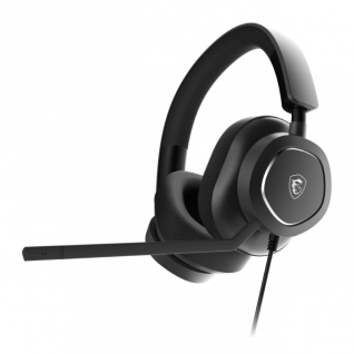 Diadema Alámbrica MSI MAESTRO 300 | Micrófono Unidireccional | Almohadillas Intercambiables | Nahimic: Audio Surround 3D | USB-C a USB-A | PC / Nintendo Switch / PlayStation / Móvil | Negro | MAESTRO 300