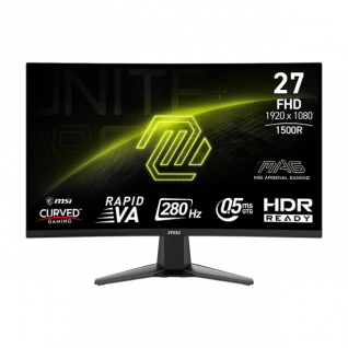 Monitor Gamer Curvo MSI MAG 276CXF | 27" | 1920 x 1080 (FHD) | VA | 280Hz | 0.5ms (GTG) | 1500R | Adaptive Sync / HDR Ready | HDMI 2.0 / DisplayPort 1.4 / Jack 3.5mm | Negro | MAG 276CXF