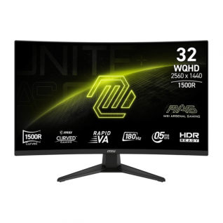 Monitor Curvo MSI MAG 321CQF E18 | 31.5" | 2560 x 1440 (WQHD) | Rapid VA | 180 Hz | 0.5 ms (GTG) | Adaptive Sync | HDMI 2.0b / DisplayPort 1.4a | Negro | MAG 321CQF E18