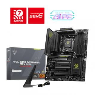 Tarjeta Madre MSI MAG B850 TOMAHAWK MAX WIFI | ATX | Socket AM5 | Chipset AMD B850 | 4 x DDR5 (Hasta 256GB) | 1 x HDMI | WiFi 7 | Bluetooth 5.4 | Negro | MAG B850 TOMAHAWK MAX WIFI