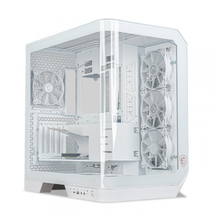 Gabinete MSI MAG PANO 120R PZ | Media Torre | E-ATX / ATX / M-ATX / Mini-ITX | Back Connect | USB-C 3.2 / USB-A 3.2 | Incluye 7 Ventiladores ARGB | Cristal Templado Panor&aacute;mico Curvo | Solo GPU Vertical | Blanco | MAG PANO 120R PZ WH