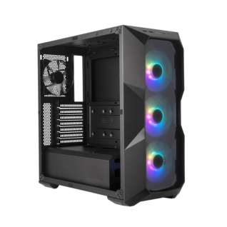 Gabinete Cooler Master MasterBox TD500 Crystal | Mid Tower ATX | 3 Ventiladores ARGB Preinstalados | Color Negro | MCB-D500D-KGNN-SAU