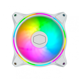 Ventilador CoolerMaster Masterfan MF120 HALO White Edition | 120mm | RGB |  6 - 30 dBA | 1800 RPM | MFL-B2DW-18NPA-R1