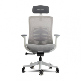 Silla Gamer Munfrost Nash | Hasta 180 kg | Soporte Lumbar Ajustable | Descansabrazos 3D | Estrella Metálica | Blanco | MFMSIN1W
