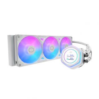 Enfriamiento L&iacute;quido Cooler Master MasterLiquid Atmos II LCD 360 White | 360 mm | Pantalla LCD 2.1" | AM5 / AM4 | LGA1851 / 1700 / 1200 / 115x | ARGB | Blanco | MLX-D36M-A25SZ-LW
