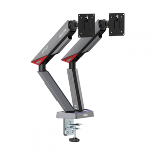 Soporte para 2 Monitores MSI MPG MT161DR | 17" a 38" | Hasta 16 kg (Monitores Planos) | Hasta 13 kg (Monitores Curvos) | Compatible con VESA | RGB | Negro | MPG MT161DR