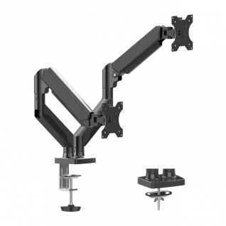 Soporte para Monitor Naceb NA-0214 | Monitores de 10” a 32” | 2 Monitores de Hasta 10 KG | Compatible con VESA | Negro | NA-0214