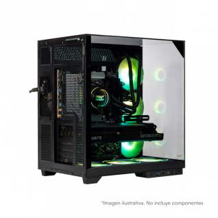 Gabinete NACEB Iris | ATX / Micro-ATX / Mini-ITX | 4 Ventiladores ARGB Presintalados | Color Negro | NA-0639 