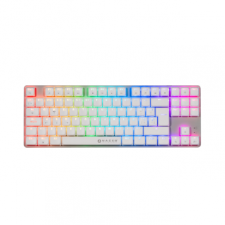 Teclado Gamer Al&aacute;mbrico Mec&aacute;nico Naceb Slim | 95% | Switch Red | Espa&ntilde;ol | RGB | Blanco / Gris | NA-0971