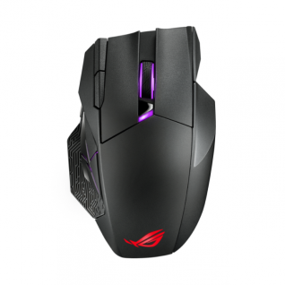 Mouse Gamer Inal&aacute;mbrico ASUS ROG Spatha X | Incluye Base de Carga Magn&eacute;tica | Hasta 67 Horas de Bater&iacute;a | Hasta 19000 DPI | Sensor &Oacute;ptico de Alta Precisi&oacute;n | 168 g | 12 Botones Programables | 2.4GHz / Cable USB | RGB | Negro | P707 ROG SPATHA X
