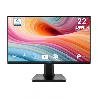 Monitor Plano MSI PRO MP225 E12VL | 21.45" | 1920 x 1080 (FHD) | VA | 120Hz | 1ms (MPRT) / 4ms (GTG) | Adaptive Sync | HDMI 1.4b / VGA / Jack 3.5mm | Negro | PRO MP225 E12VL