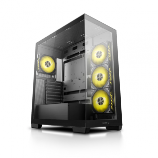 Gabinete DeepCool CG580 4F | Mid-Tower | ATX/Micro-ATX/Mini-ITX | ATX/mATX (Back Connect) | 4 Ventiladores Preinstalados (120mm)| Negro | R-CG580-BKADA4-G-1