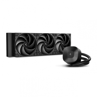 Disipador L&iacute;quido DeepCool LE360 V2 ZERO DARK | 360 mm | 2500 a 3400 RPM | 31.6 dBA | AM5 / AM4 | LGA 1851 / 1700 / 1200 / 1151 / 1150 / 1155 | ARGB | Negro | R-LE360ZERO-BKLNMD-G-1