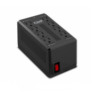 Regulador de Voltaje CDP RAVR1408 | 1410 VA / 700 W | 8 Contactos | Regulador y Supresor de Picos | RAVR1408