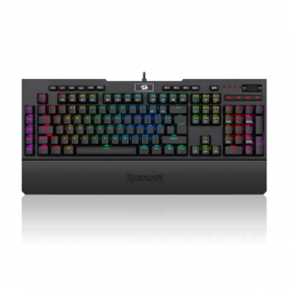 Teclado Alámbrico Mecánico Redragon Brahma Pro K586RGB | Full Size | Switches Redragon Blue | RGB | Español | Reposamuñecas extraíble | K586RGB-PRO-SP-BLUE