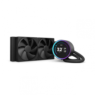 Enfriamiento Líquido NZXT Kraken Elite 240 | 1,200 - 2,800 ± 300 RPM | Pantalla LCD Personalizable (60Hz) | Ventiladores F120P x 2 | LGA 1851/ AM5 | RL-KN24E-B2