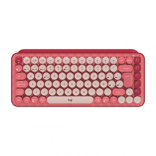 Teclado mecánico inalámbrico Logitech POP Keys | Teclas especiales | Interruptores mecánicos | Color Rosa Heartbreaker | 920-010715