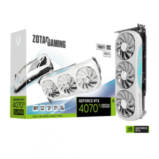 Tarjeta de Video Zotac NVIDIA GeForce RTX 4070 Ti SUPER Trinity OC White | 16GB | 256-bit GDDR6X | PCI Express 4.0 |  ZT-D40730Q-10P