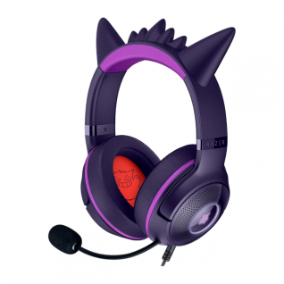 Diadema Alámbrica Razer Kraken Kitty V2 Edición Pokémon Gengar | Micrófono Unidireccional | Jack 3.5 mm / USB-A | PC / Nintendo Switch | RGB | Morado | RZ04-04730300-R3M1