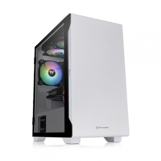 Gabinete Thermaltake S100 TG Snow Edition | Micro Torre: Mini ATX - Mini ITX | Cristal Templado | 1 Ventilador 120mm Preinstalado | Color Blanco | CA-1Q9-00S6WN-00