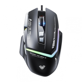 Mouse Al&aacute;mbrico AULA Mountain S12Pro | 12,800 DPI | Sensor &Oacute;ptico Gamer | 8 Botones Programables | 121g | RGB | Negro | S12Pro Wired Gaming Mouse Black