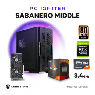 PC IGNITER SABANERO MIDDLE R7 5700X + RTX 4060 Ti 8GB