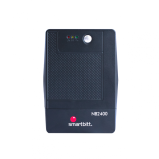 No Break Smartbitt SBNB2400M | 2400 VA / 1200 W | Onda Senoidal Simulada | 8 Contactos | Regulador AVR | Protección Telefónica | USB | Negro | SBNB2400M
