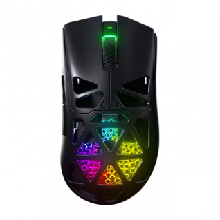 Mouse Gamer Inal&aacute;mbrico AULA Wind SC620 | M&aacute;x. 12000 DPI | 1000Hz | Sensor &Oacute;ptico PixArt PAW3311 | 67g | 8 Botones | 2.4GHz / Bluetooth / USB | RGB | Negro | SC620 Black