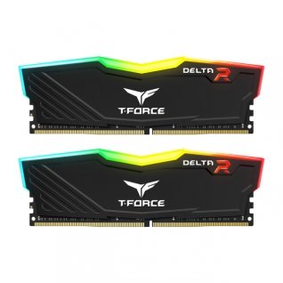 Kit de Memoria RAM TeamGroup T-Force DELTA RGB DDR4 DESKTOP MEMORY BLACK | 16GB (2 x 8GB) | DDR4 | 3200 MT/s | CL16 | XMP / EXPO | RGB | Negro | TF3D416G3200HC16FDC01