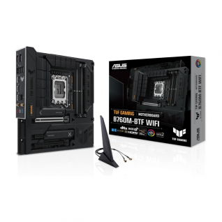 Tarjeta Madre ASUS TUF Gaming B760M-BTF WiFi |  micro-ATX | Intel LGA1700 | DDR5 (192GB Máx) |  Wi-Fi 6 / Bluetooth v5.2 | (Compatible con Gabinetes de Conexión Trasera) | TUF GAMING B760M-BTF WIFI