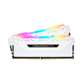 Kit de Memoria RAM DDR4 | 16GB (2x8GB) | 3000MT/s | CL15 | Color Blanco | Corsair Vengeance RGB Pro | CMW16GX4M2C3000C15W