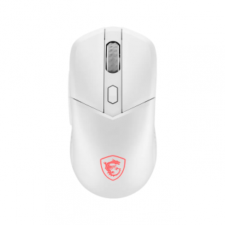 Mouse Gamer Inal&aacute;mbrico MSI VERSA 300 WIRELESS WHITE | Hasta 50 Horas de Bater&iacute;a Recargable | 400 a 8000 DPI | Sensor &Oacute;ptico PixArt PAW3104DB | 60 g | 6 Botones | 2.4GHz / Bluetooth 5.3 / Cable USB-A | RGB LED | Blanco | VERSA 300 W WHITE GAMING MOUSE