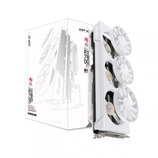 Tarjeta de Video XFX Quicksilver | AMD Radeon RX 7800 XT | Tarjeta Gráfica Magnética Para Juegos | 16 GB | GDDR6 | Blanca | RX-78TMAIRW9