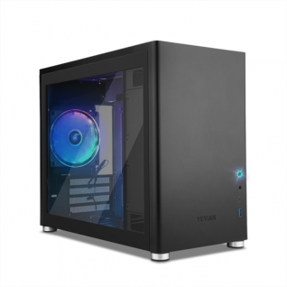 Gabinete Yeyian Hussar | Mini-Tower | Micro-ATX / Mini-ITX | USB 3.0 | 1 Ventilador Instalado | Sin Fuente | Negro | YCM-ATXAW-01